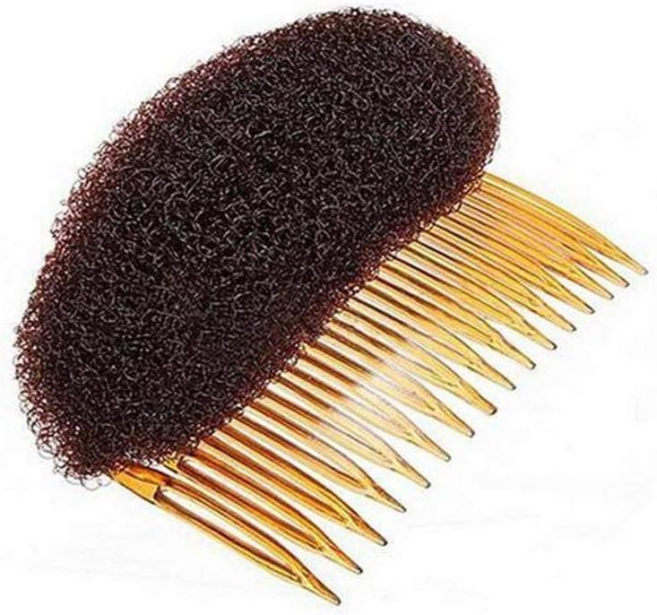 2pcs Professional Style Oversized Hair Clips with Combs Charming Volume Inserts Bump It Up Hair Comb Coat Rack Sandwich Maker Tool Accessories (Brown)