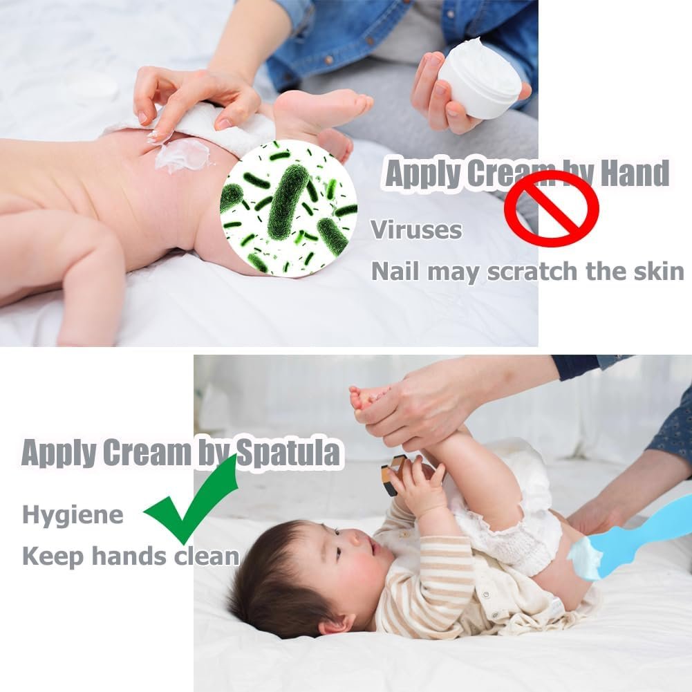Baby Diaper Cream Spatula, 3 Pack Baby Diaper Brush Baby Cream Applicator, Silicone Diaper Cream Spatulas Brush for Newborn Baby