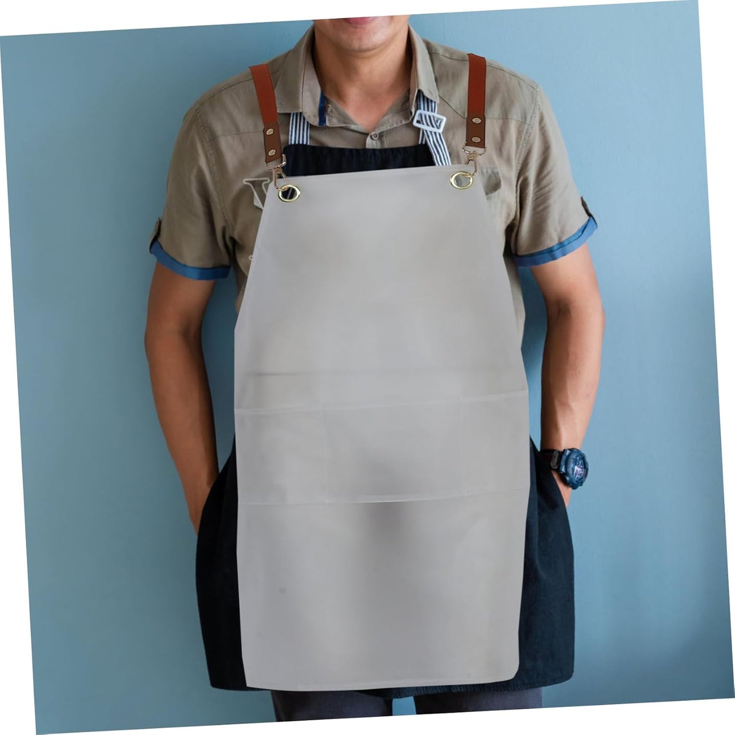 PENIKOKO Oil Apron for Adults Adjustable Strap Transparent Design for Painting Hair Dyeing and Crafting Reliable Protection Against Stains and Spills
