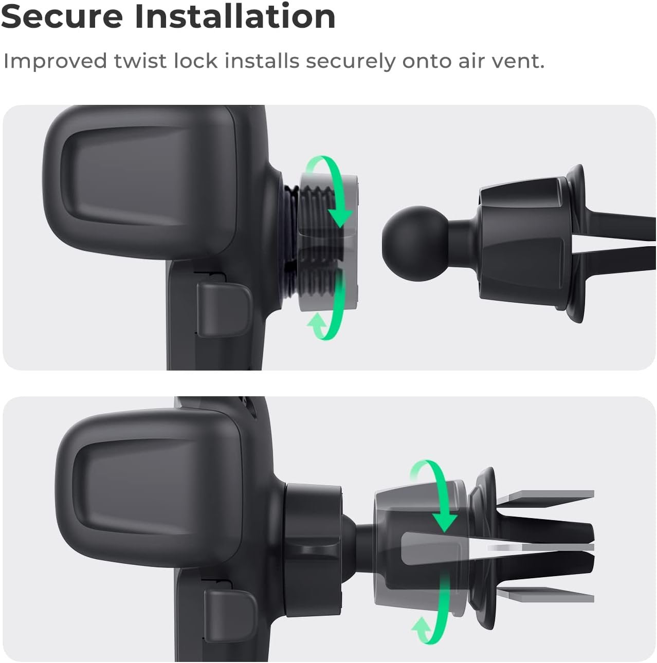 iOttie Easy One Touch 5 Air Vent Universal Car Mount Phone Holder W/Flush Mount for iPhone, Samsung, Moto, Huawei, Nokia, LG, Smartphones