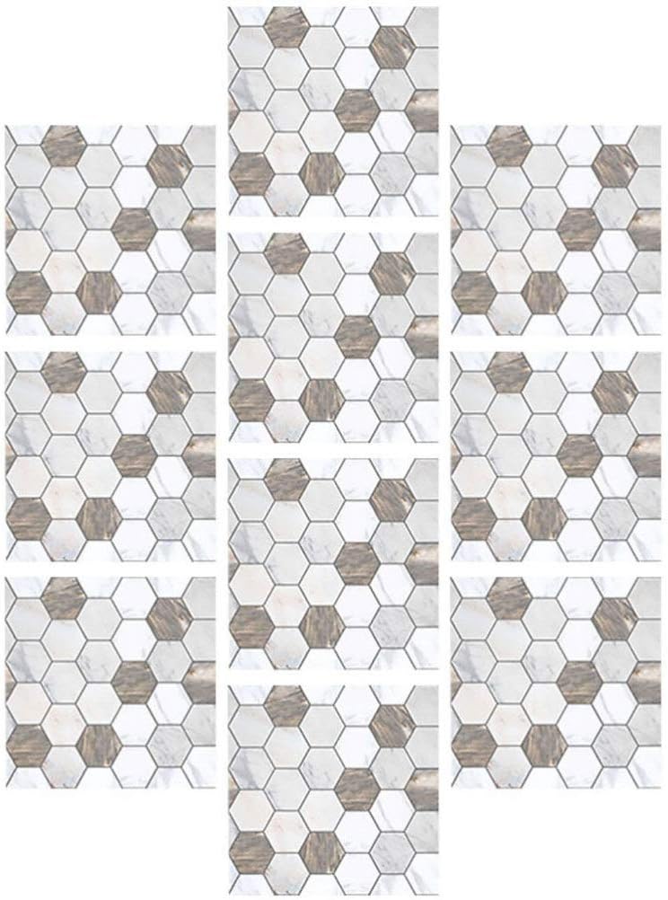 CLISPEED Tile Stickers 10 Pcs Kitchen Backsplash Tile Decals Peel and Stick Wall Sticker Self Adhesive Peel Stick Vinyl Adhesive Stickers for Staircase Home Decor Removable Wall Stickers