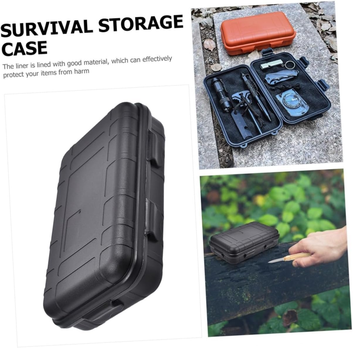 SHINEOFI Outdoor Survival Box Shockproof Storage Case for Camping and Hiking Portable