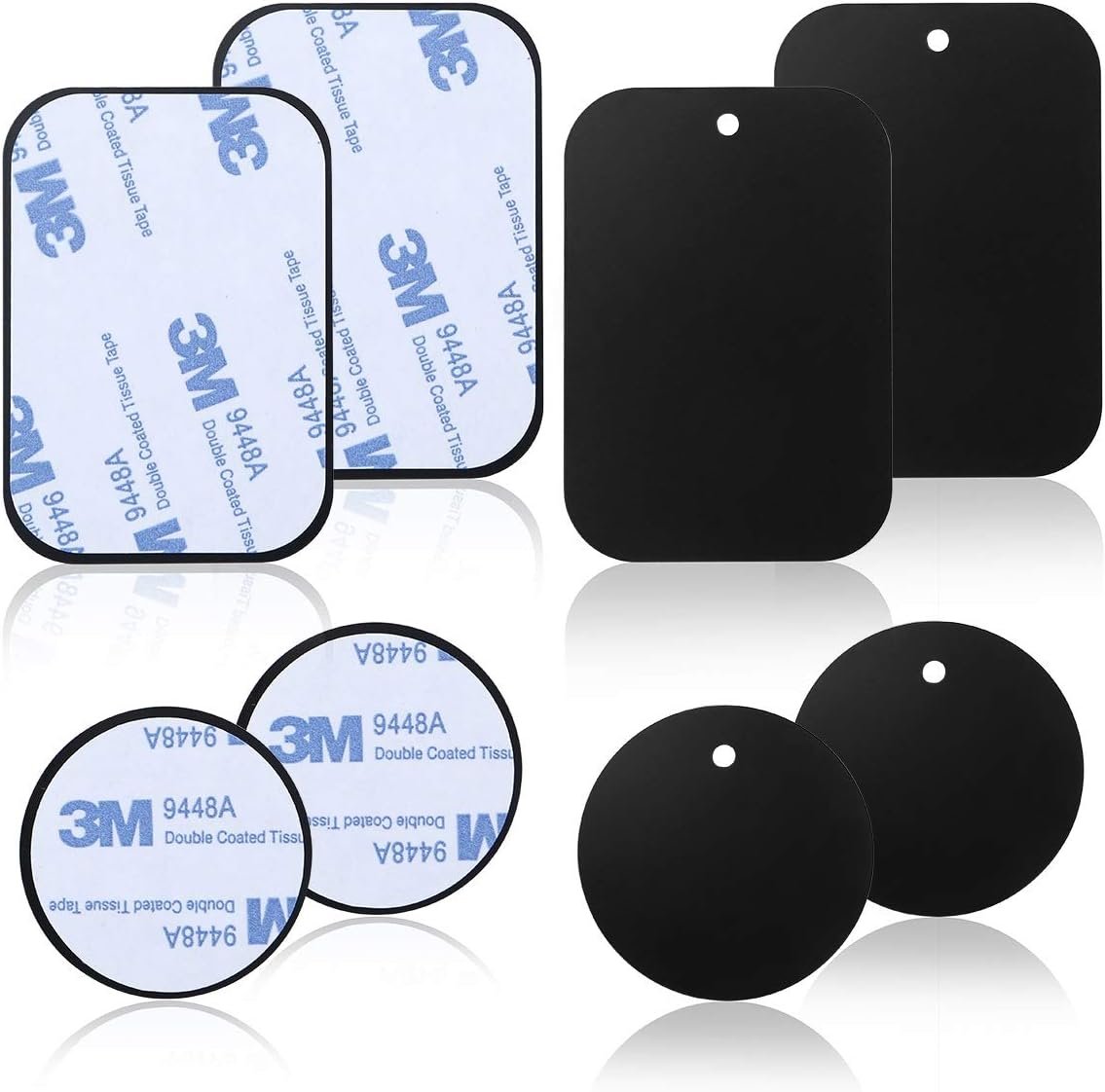 8-Pack Replacement Mount Metal Plates D.Sking Car Phone Holder Iron Plates for Car Mount Car Kits (8-Pack Black)