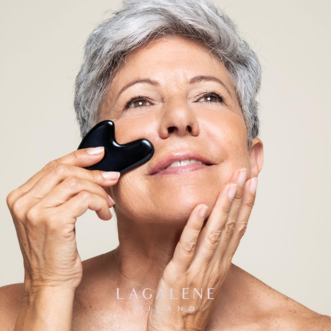 Lagalene Milano Obsidian Stone for Facial Massage, Anti-Aging, Smoothing, Regenerating, Draining, Relaxing and Wellness on Psyche