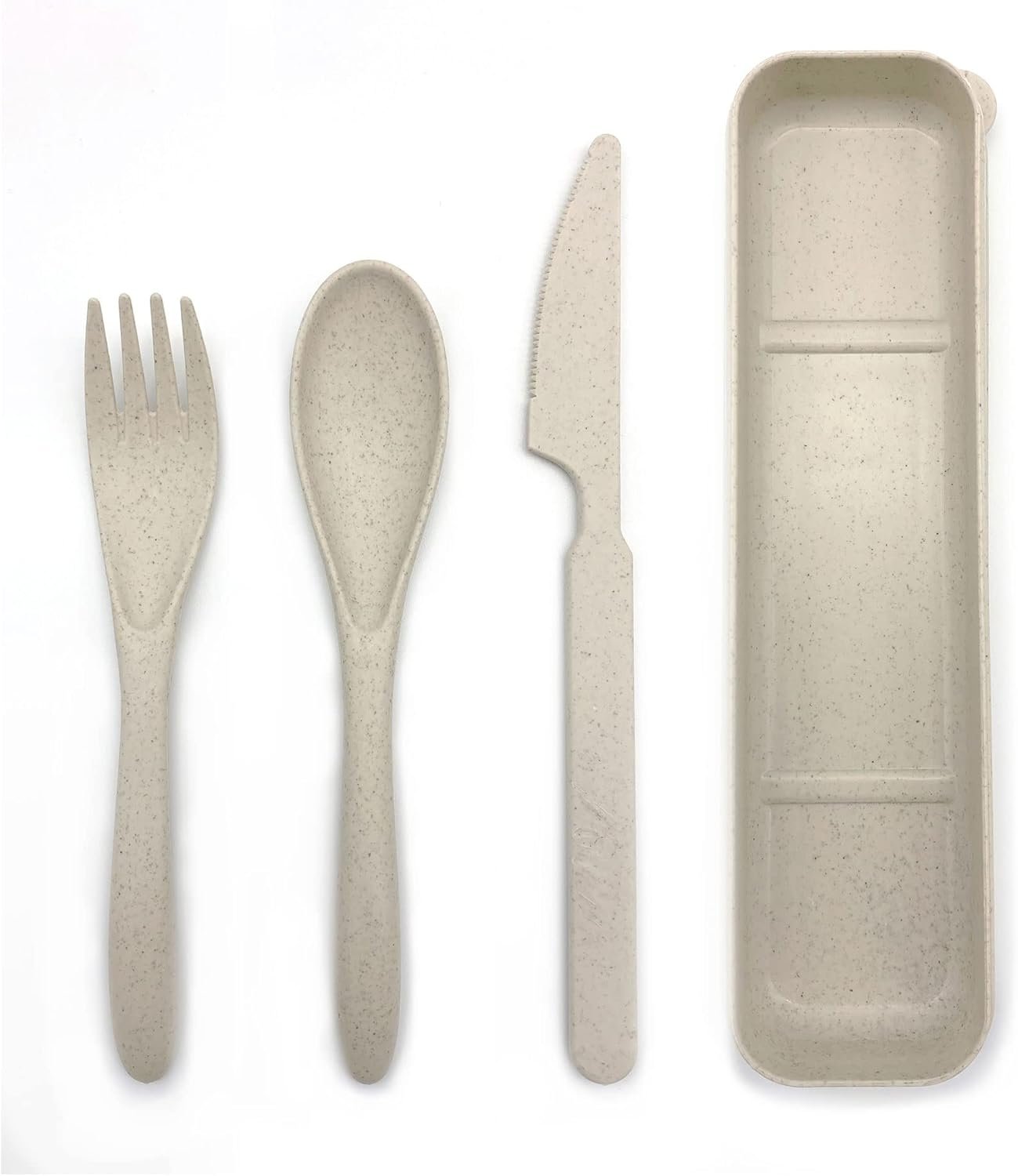 Starfrit Gourmet ECO - Cutlery Set with Storage Case - Fork, Spoon, Knife - Reusable - Wheat Straw Fibers