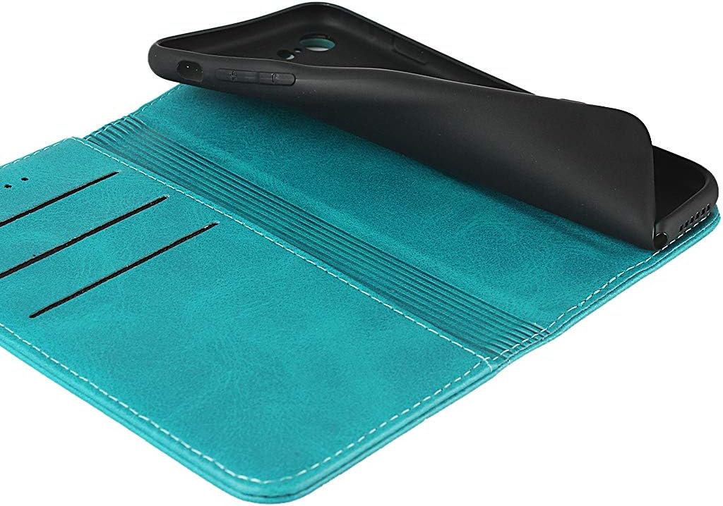 for iPhone SE 2022 / SE 2020/8 7 Case Leather Wallet with Credit Card Holder Slot SunYoo Flip Cover Drop Protection Shockproof Magnetic Folio Women Men Her Purse for iPhone SE2022 SE2020 Sky Blue
