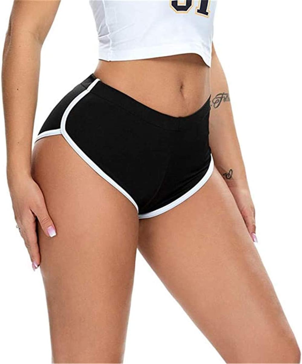 ZHER-LU Women's Mini Sport Shorts, Comfortable Elasticity Slip Shorts,Running Sports Yoga Cycling Shorts, Workout Gym Tummy Pants Leggings