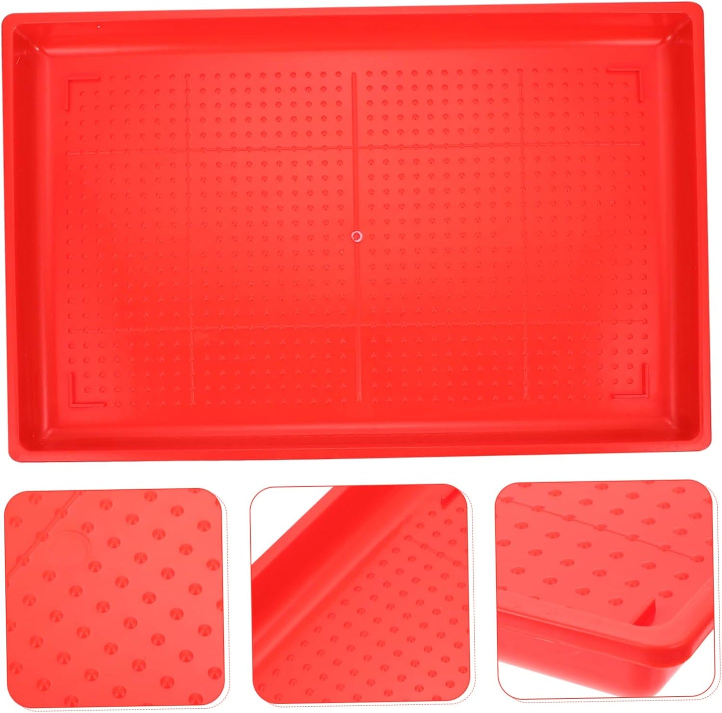 LOORGVEL Rectangle Feeding Tray for Chickens and Poultry Durable Food Holding Plate for Easy Feeding and Watering Lightweight and Corrosion Resistant Design