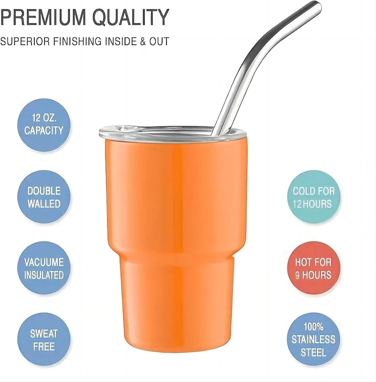 6pcs, 3oz Mini Tumblers With Straw, Metal Shot Glasses,Stainless Steel Water Bottles, Summer Winter Drinkware, For Bar, Pub, Club, Restaurant