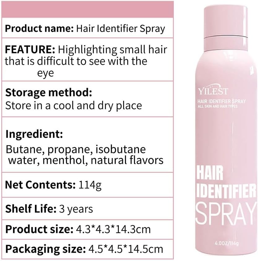 Hair Identification Spray, Face Shaving Powder Spray for Women, Hair Identifier Spray for Face Shaving, Dermaplaning Spray Powder for Facial Hair, Face Dermaplaning Tool Kit for Skin Care