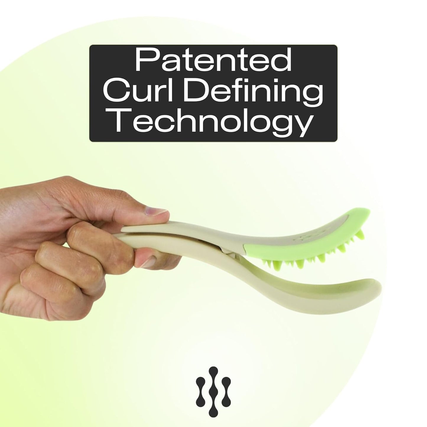 Curl Definer - Curl Defining Styling Brush for Adults And Kids, Heatless Wet Styling Curly Hair, Gentle, Reduces Breakage, Magnetic Wall Mount Dock Included