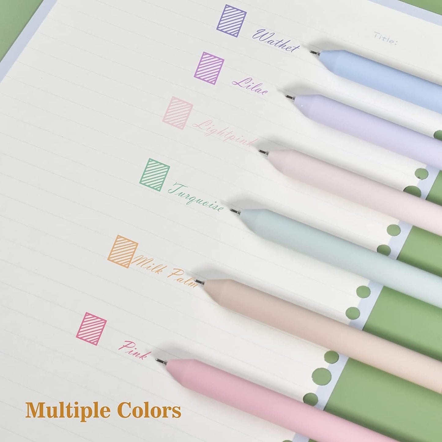 SAHENITEANA 6Pcs Colored Gel Pens, Pastel Ink Colors, Quick Dry Ink Pen Fine Point 0.5mm Smooth Writing for School Supplies Journaling Notetaking Stationery (Morandi)
