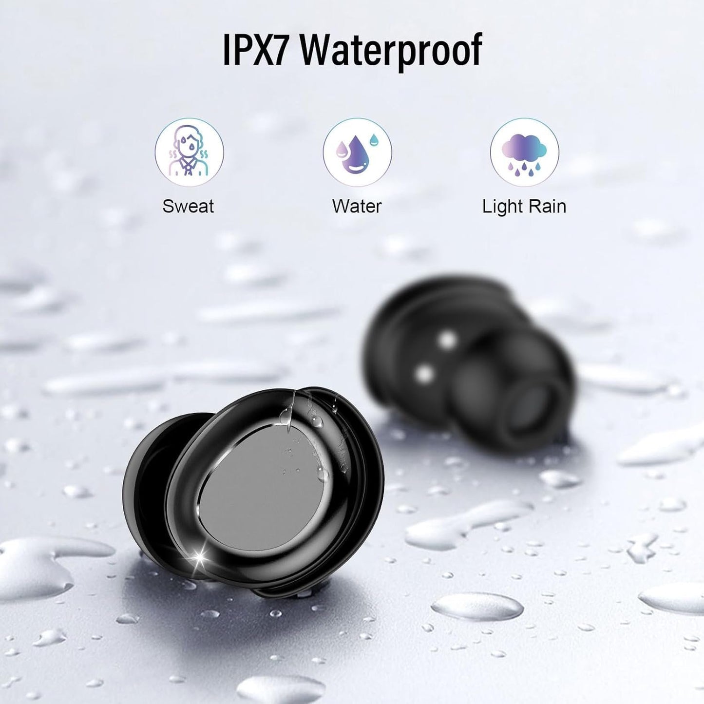 Sleep Earbuds Bluetooth 5.4 Sleep Headphones in Ear, Mini Wireless Earbuds for Side Sleeper, 47H Playtime Noise Cancelling Earphones with LED Display, HD Clear Calls, IPX7 Waterproof Ear Buds, Black