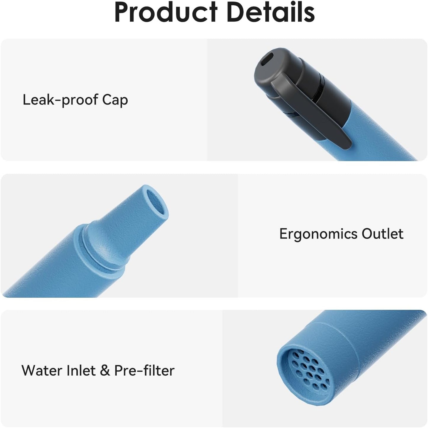 2pcs Water Filter St Emergency Portable System for Camping Hiking Travel