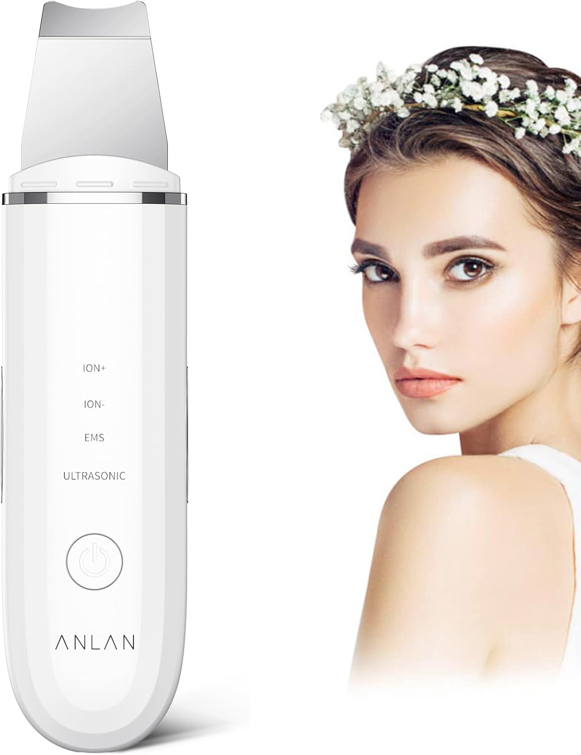 ANLAN Professional Ultrasonic Skin Scrubber for Deep Cleansing Face Peeling and Care, 4 Modes Blackhead Removal, USB Rechargeable