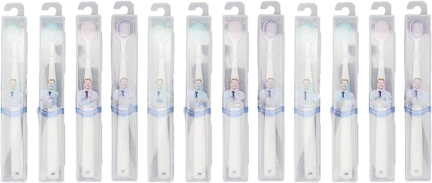 12pcs Manual Toothbrush,Toothbrush Set, Soft Hair Toothbrush Men Women Tartar Stain Removal Cleaning Toothbrush Set for Oral Care