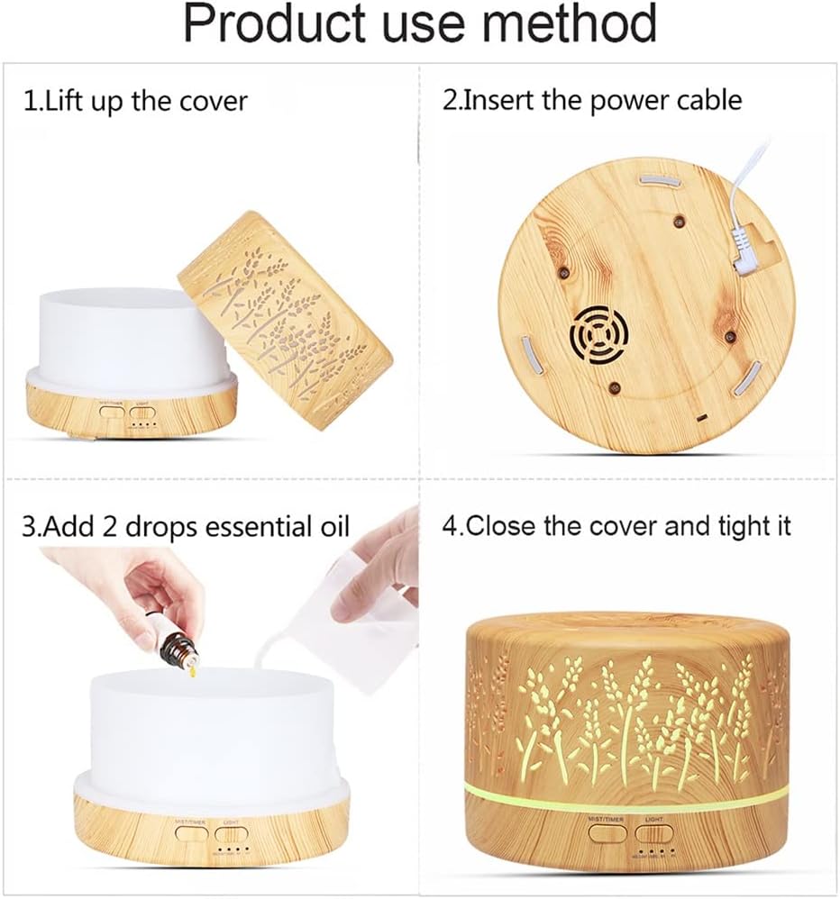 700ml Remote Control Electric Air Humidifier Aroma Diffuser Essential Oil Cool Mist Maker 7 LED Light Coloful(D,JP Plug)