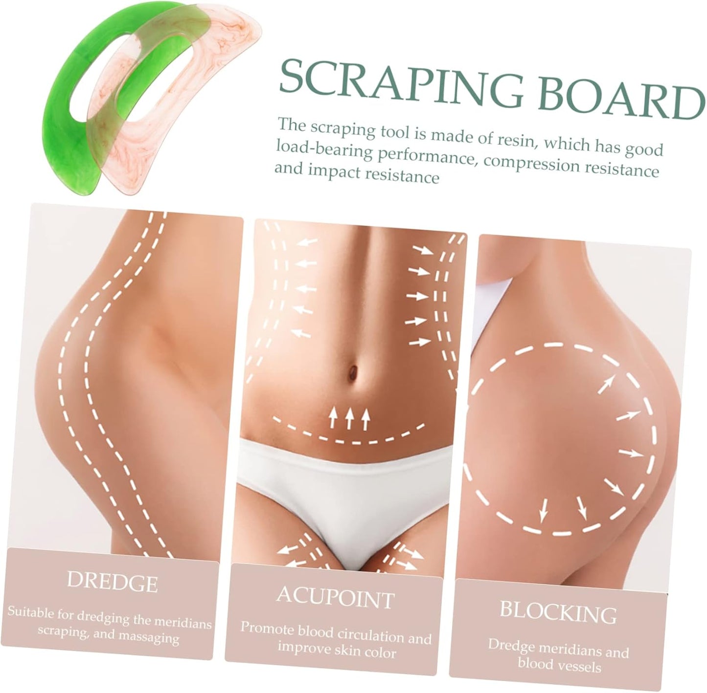 WRITWAA 2 Pezzi Scheda Raschiaggio a Forma Di Scimitar Asse Raschiatura Attrezzo Massaggio Corpo Raschietto Per Massaggi Tavola Raschiante Massaggiatore a Mano Resina
