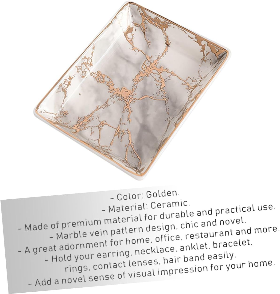 Holibanna Storage Plate Jewelry Tray Decoration Tray Decorative Trays Jewelry Display Plate Decorative Tray Desktop Decoration Ceramic Tray