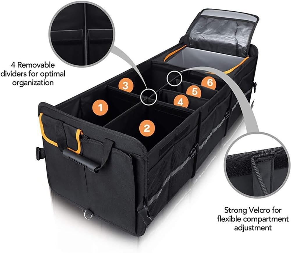 axGear Car Trunk Boot Storage Box Cargo Organizer Collapsible Adjustable Lid for Car SUV