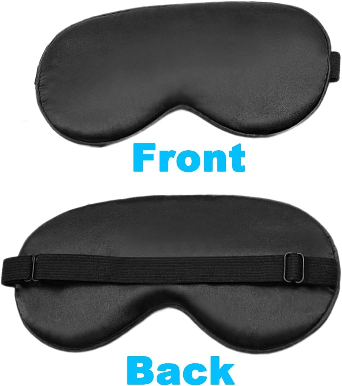 Sleep Mask Silk Eye Cover for Pressure-Free Comfort, Washable Sleeping Eyeshade (Black)