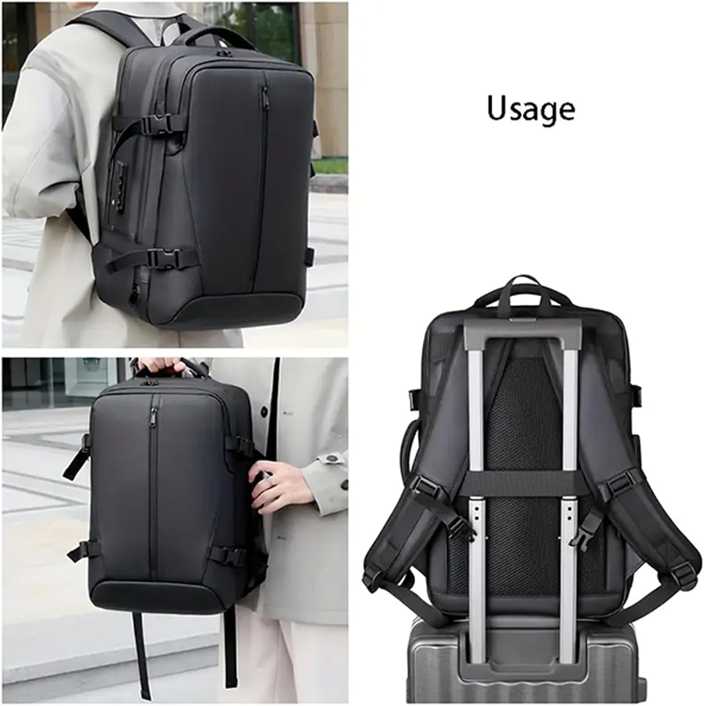 zwxqe Vacuum Backpack, Expandable Compression Bags, Waterproof Travel Backpack, Urban Commute Bag, Outdoor Adventure Gear, Large Capacity Storage for Business Trips and Weekend Getaways