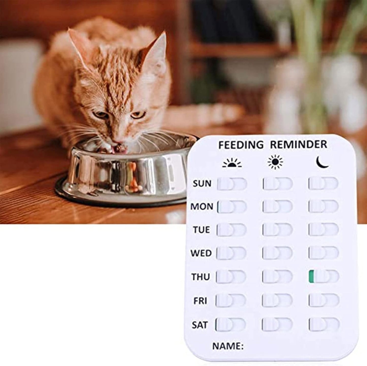 Wmzjnljy 1pc Pet Feeding Reminder, Magnetic Dog Feeding Reminder Sticker 3 Times a Day for Your Puppy Dog Cat(M08-1)