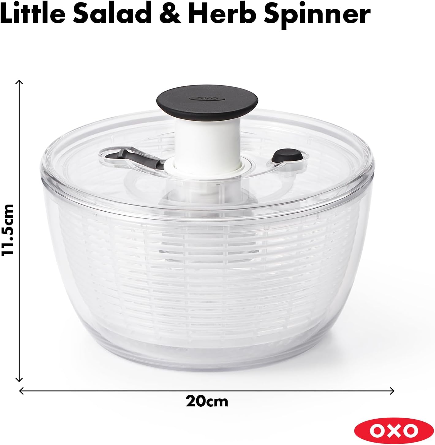 OXO Good Grips Little Herb and Salad Spinner, 20 cm / 2.7 Litre
