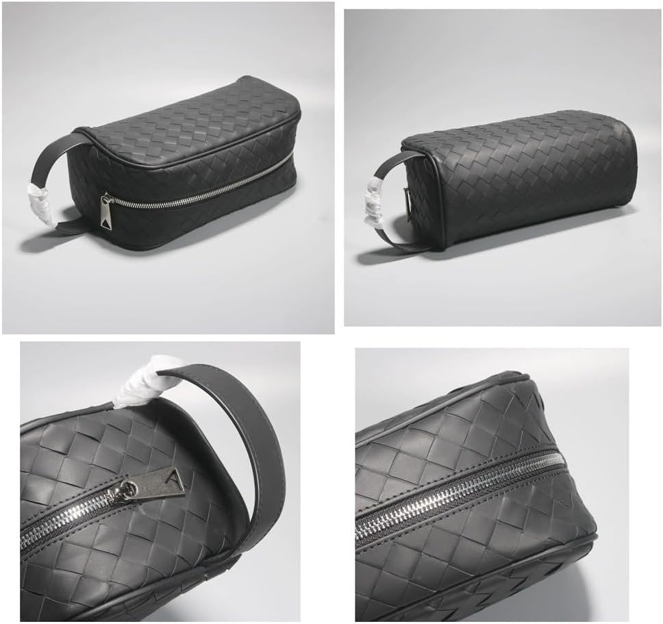 Toiletry Bag for Men, Leather Travel Toiletry Bag for Men, Dopp Kit Water Resistant Shaving Hygiene Bag for Bathroom Shower, Travel Size Toiletries, Travel Essentials