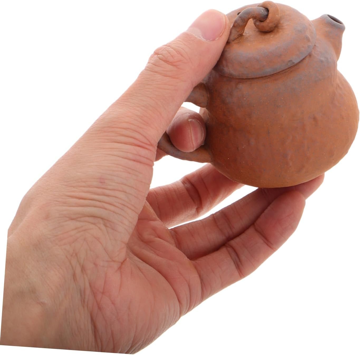 Mikinona Traditional Chinese Gourd Tea Pot Ceramic Tea Pot Infuser Retro Vintage Stovetop Enamel Teapot