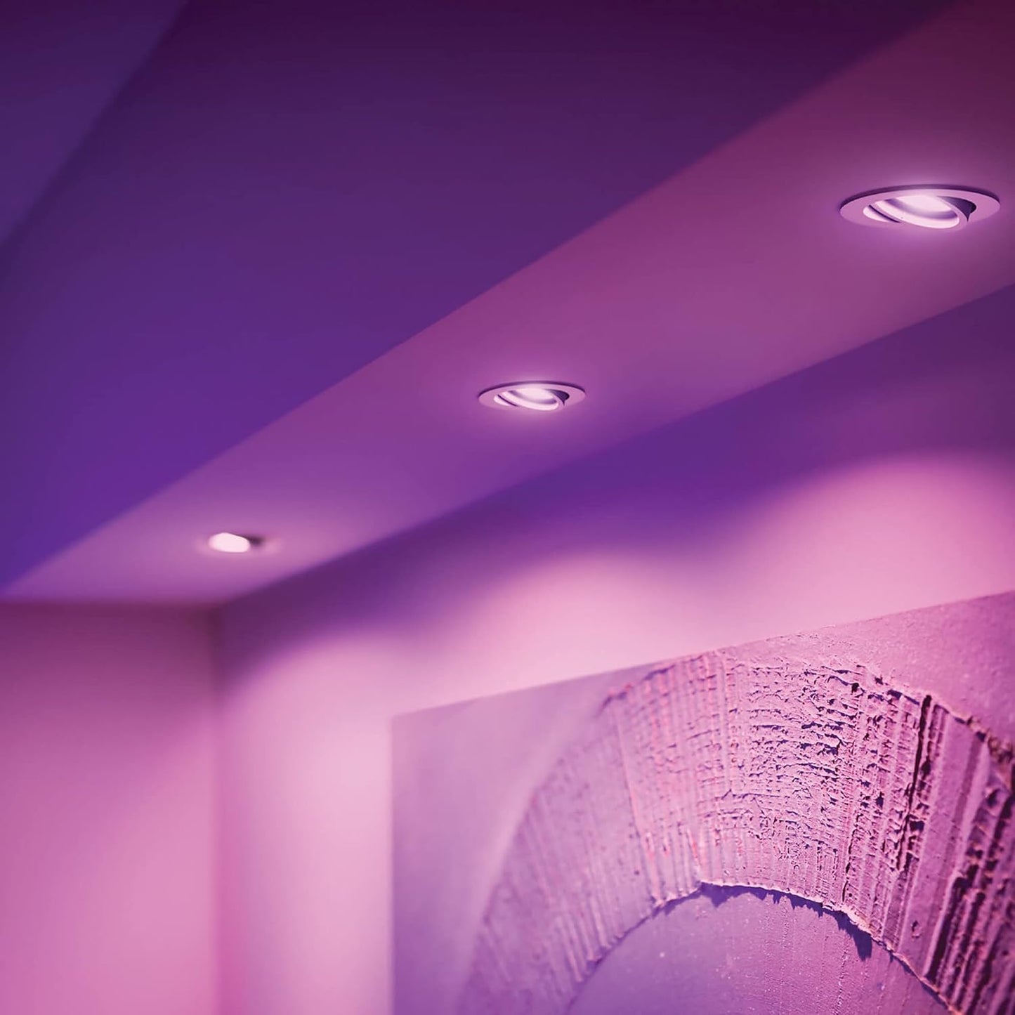 Philips Hue White And Color Ambiance Centura Smart Recessed Spotlight Round Base, Bluetooh, 6 W, White, 1 Unit, Pack of 1