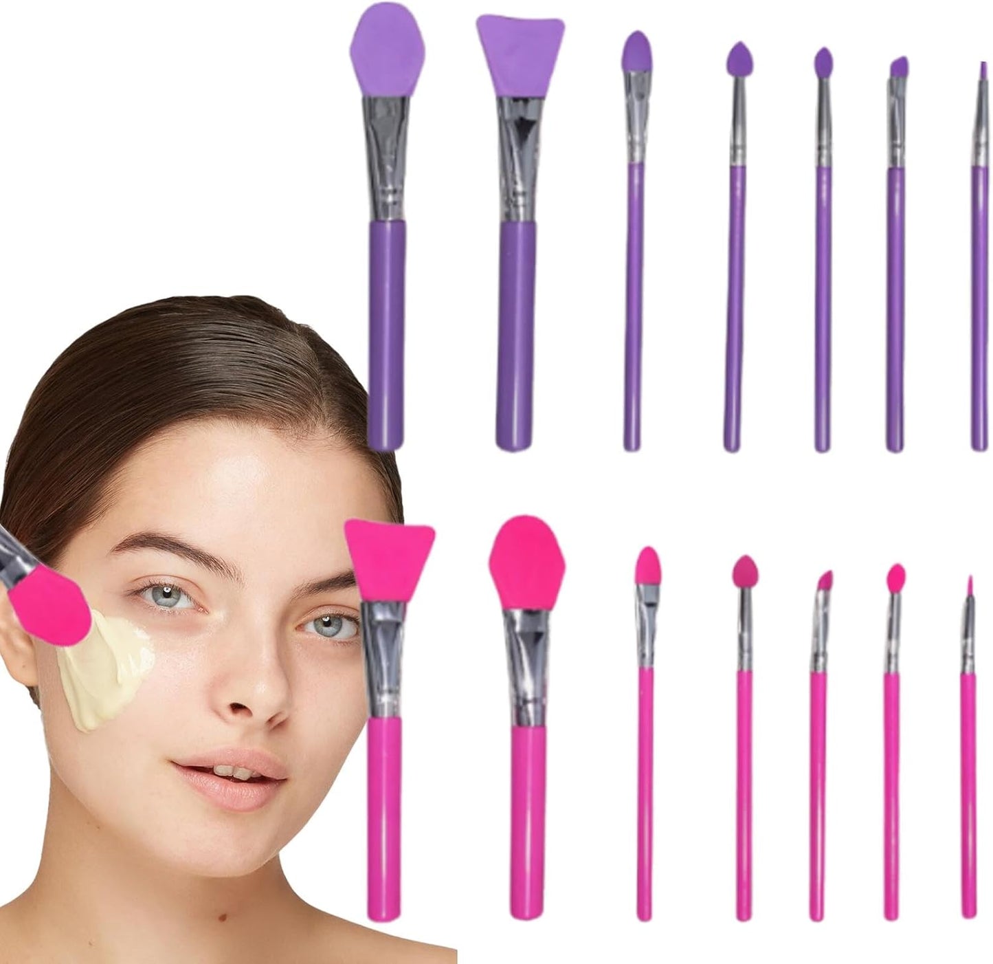 Silicone Makeup Brush, Lip Applicator Set, Eyeshadow Applying Kit, 5.51 Inches Versatile Cream Makeup Tool For Resin Epoxy Art Crafting And Beauty Accessories