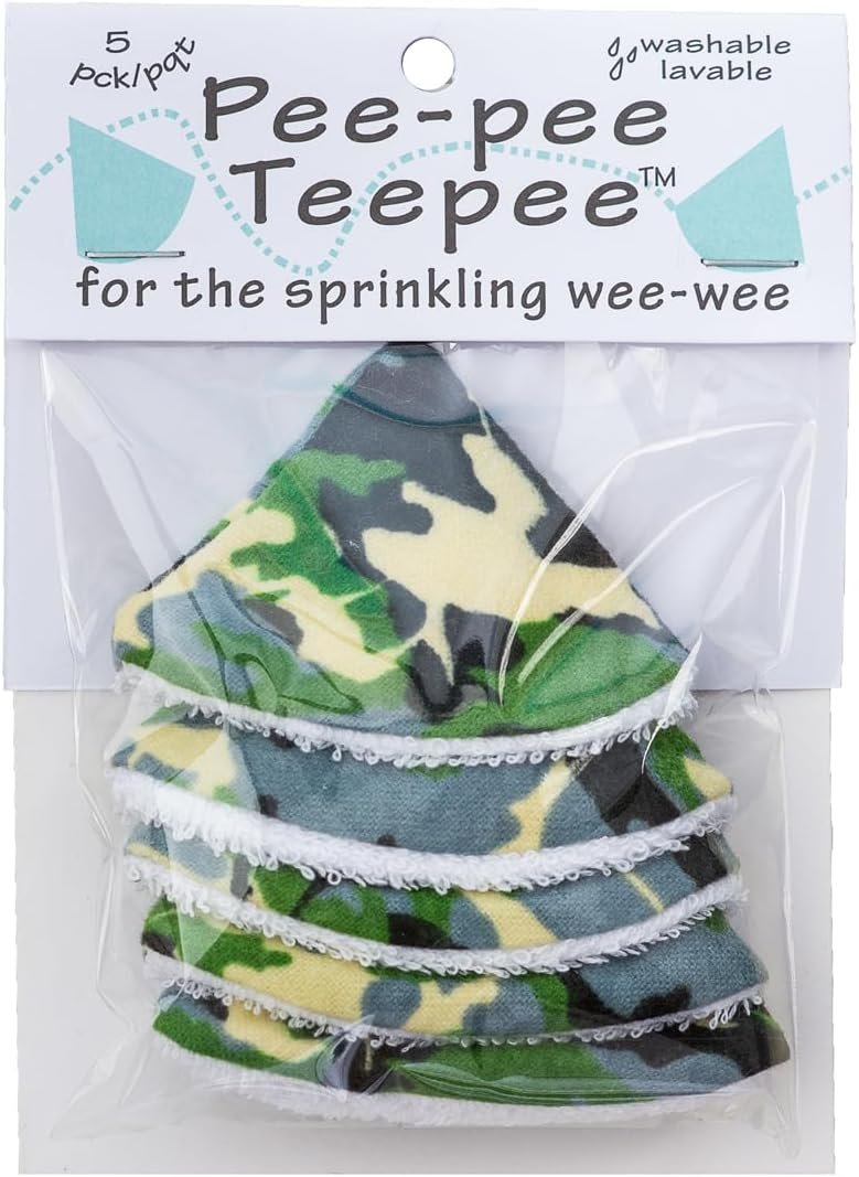 Pee Pee Teepee Camo Green 5 pieces baby boy pee shield babyboy essentials peepeeeteepee baby diaper cover for boys teepee shield pee covers