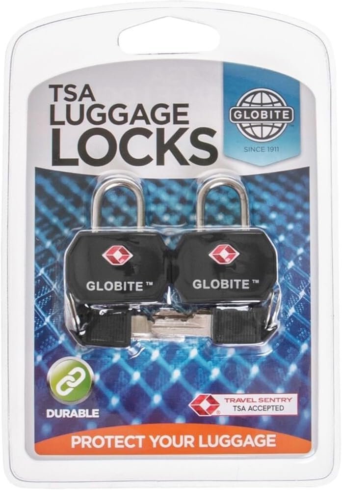 Globite TSA Luggage Locks 2pk, Black