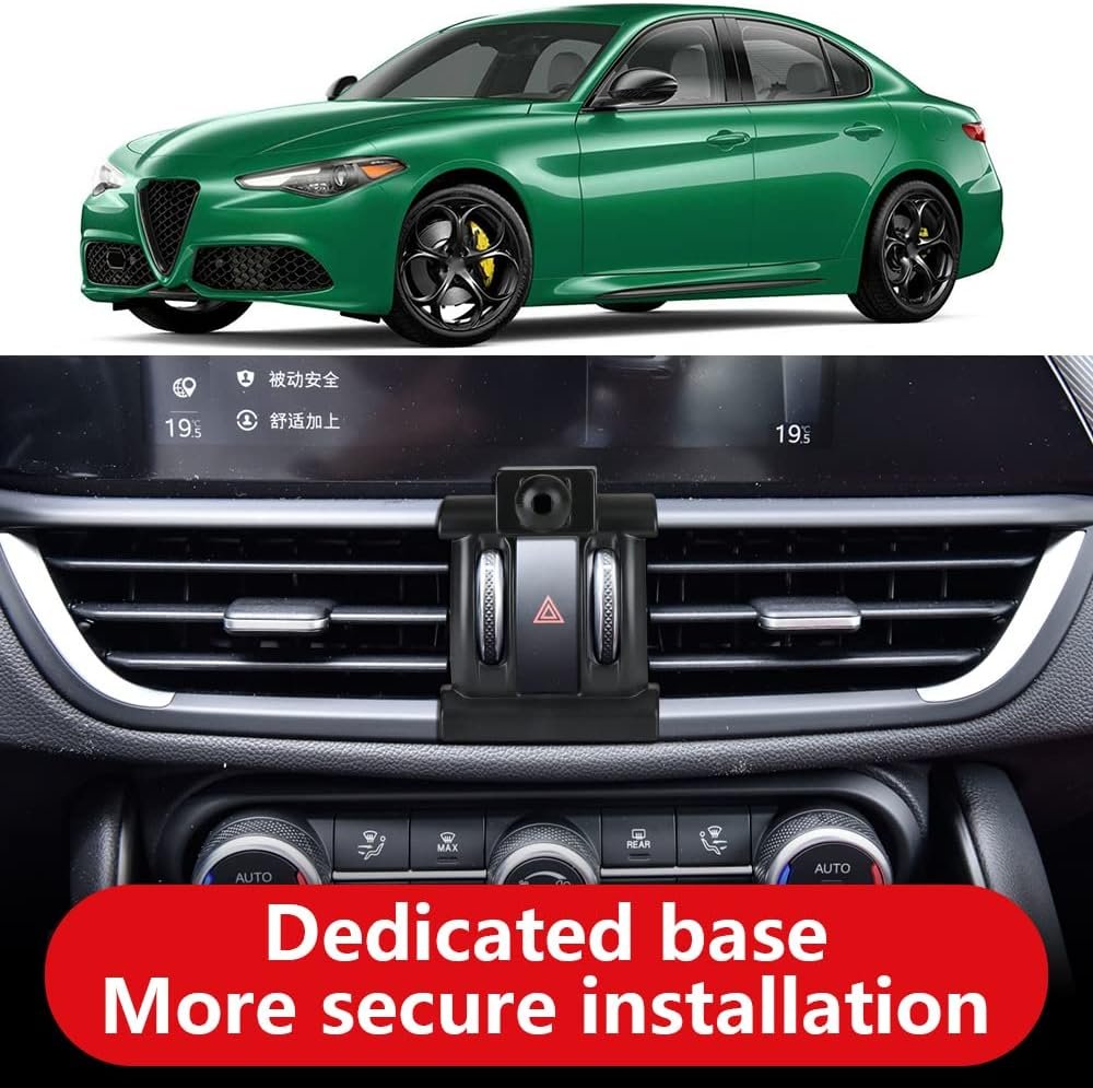 LUNQIN Car Phone Holder for Alfa Romeo Giulia 2017 2018 2019 2020 2021 2022 2023 Car Accessories Navigation Bracket Interior Decoration Mobile Phone Holder