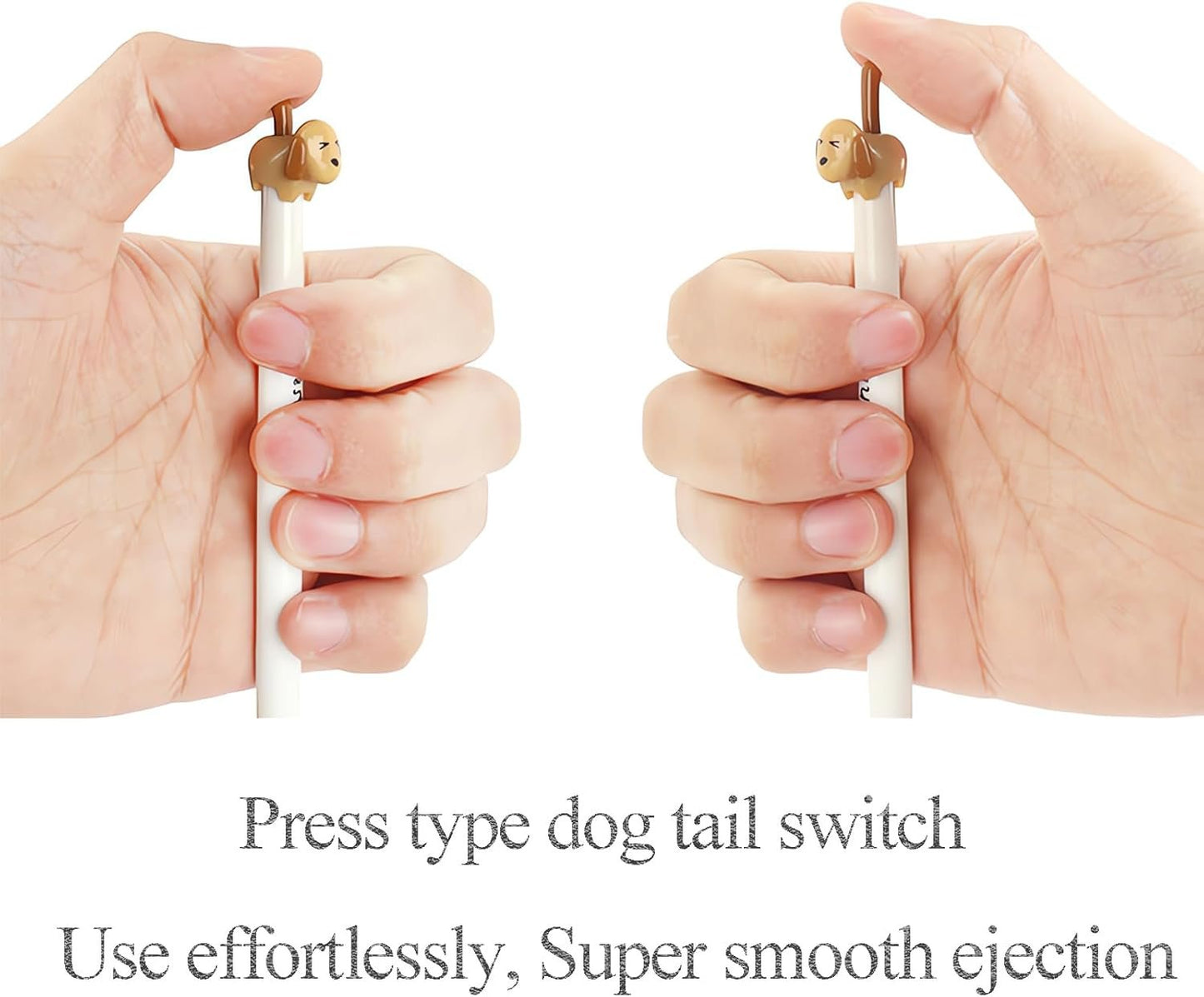 JUNXAKA 12 Pcs Retractable Dog Gel Pens, Fine Point 0.5mm Black Ink Cute Fun Animal Ballpoint Dog Pens Writing Vet Gifts Stationery Supplies (12pcs dog pens)