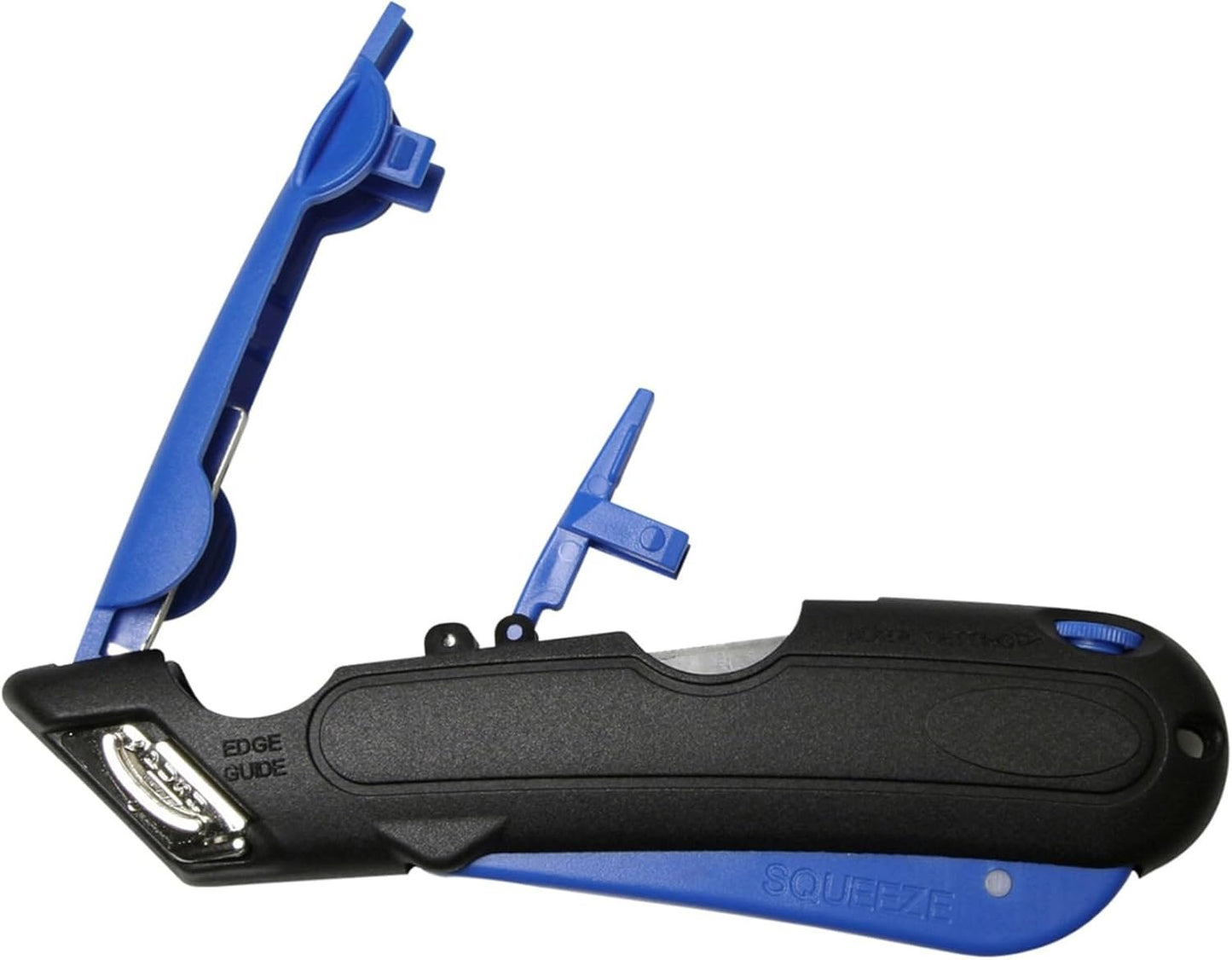 COSCO 091508 Easycut Cutter Knife w/Self-Retracting Safety-Tipped Blade, Black/Blue