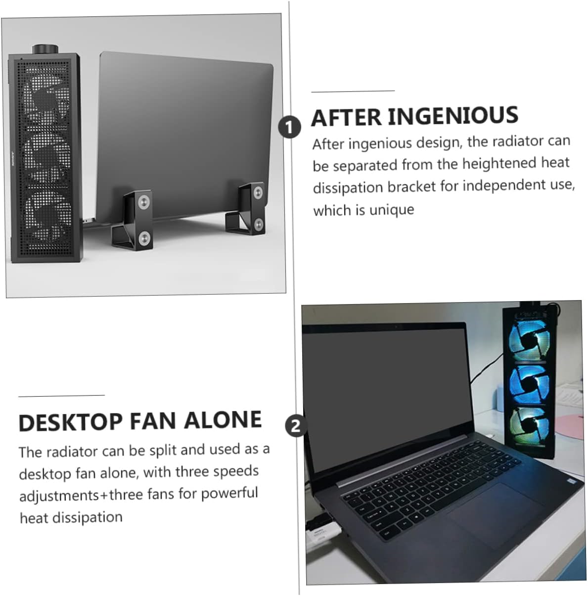 CHICAMPERA 1 Set RGB Laptop Cooling Pad Height Laptop Stand with Ergonomic Design for Heat Dissipation Reduces Neck Eye Pressure for Gaming Work Use