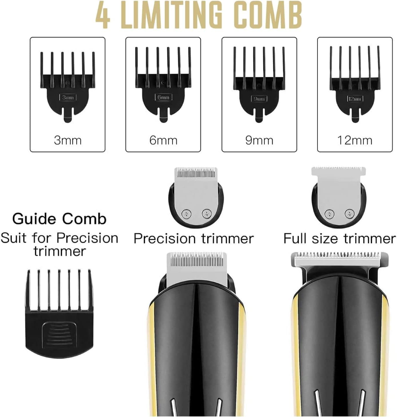 5-in-1 Beard Trimmer for Men - Hair Clippers Cordless, Electric Grooming Kit for Bear/Hair/Face/Nose/Ear, USB Rechargeable Waterproof Body Hair Trimmer for Quick Cut, Gifts for Husband Father