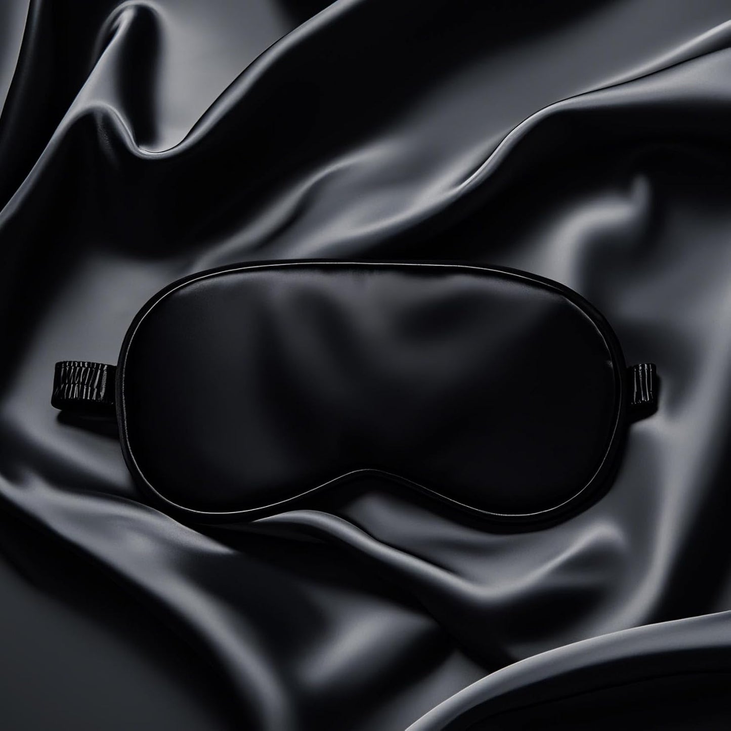 Sleep Mask Silk Eye Cover for Pressure-Free Comfort, Washable Sleeping Eyeshade (Black)