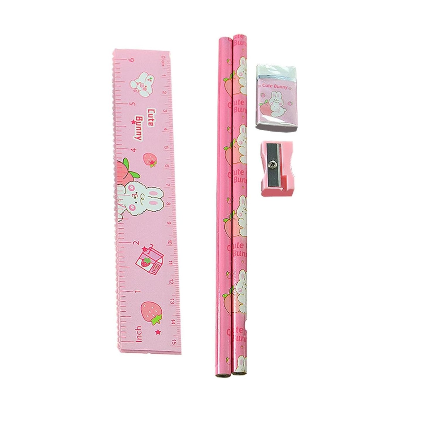 Krujecnt Stationery Writing Set, School-Ready 5 Cute Stationery Kit, Prize Stationery Kit With Notebooks, Signature Pens, Pencils, Erasers, Rulers for Kids