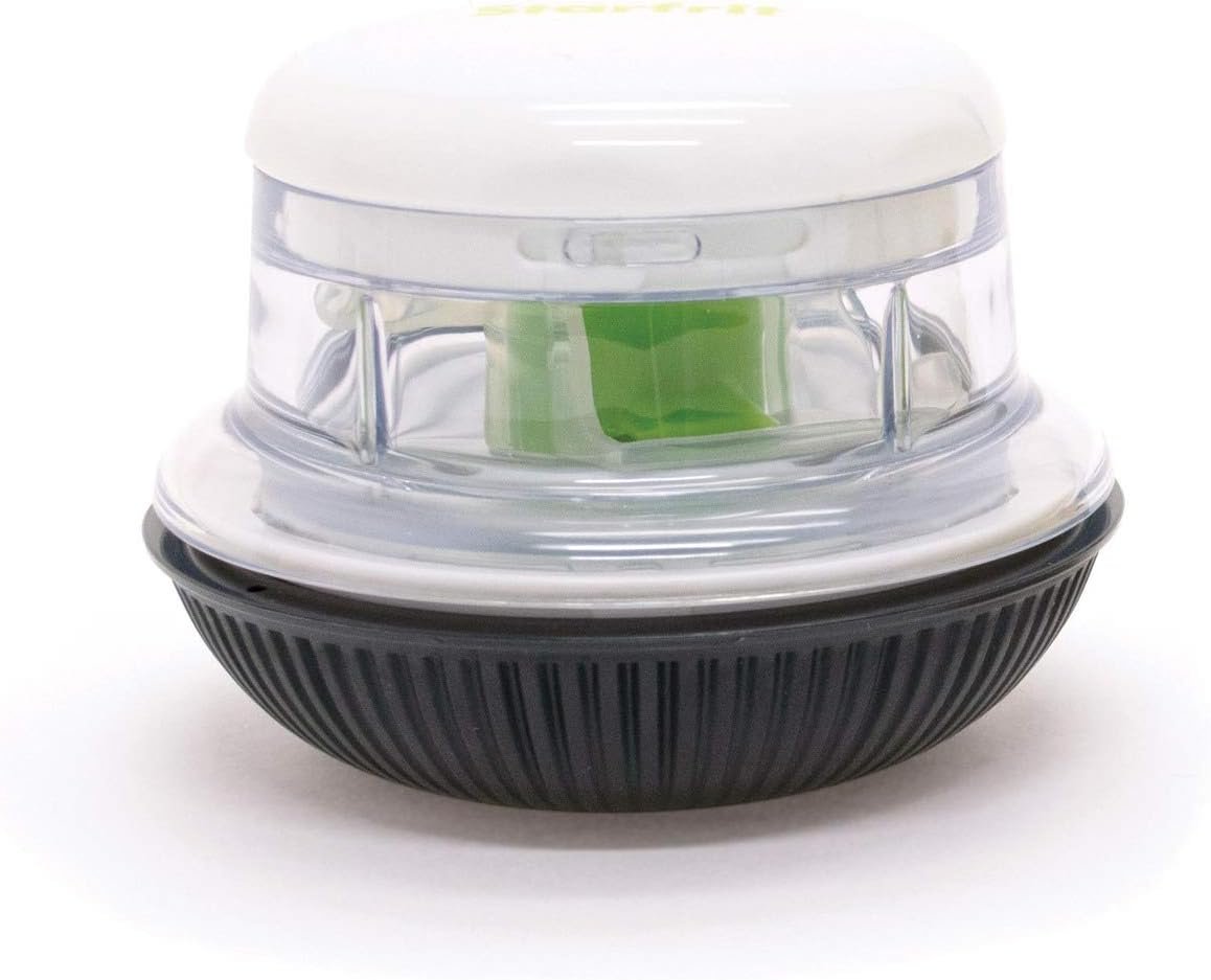 Starfrit Mini Rolling Chopper - Effortless Chopping with Dual Blades - Non-Slip Base - White