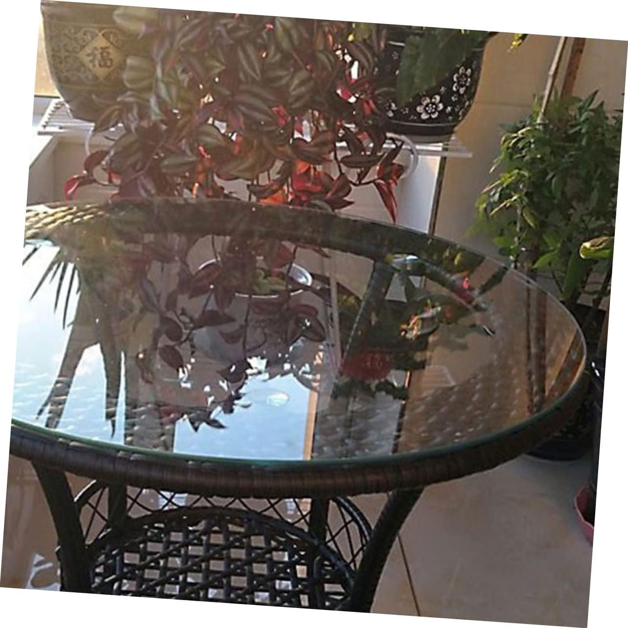 GRIRIW Thickened Tempered Glass Table for Dining/Kitchen Modern Table Shatterproof Easy Clean
