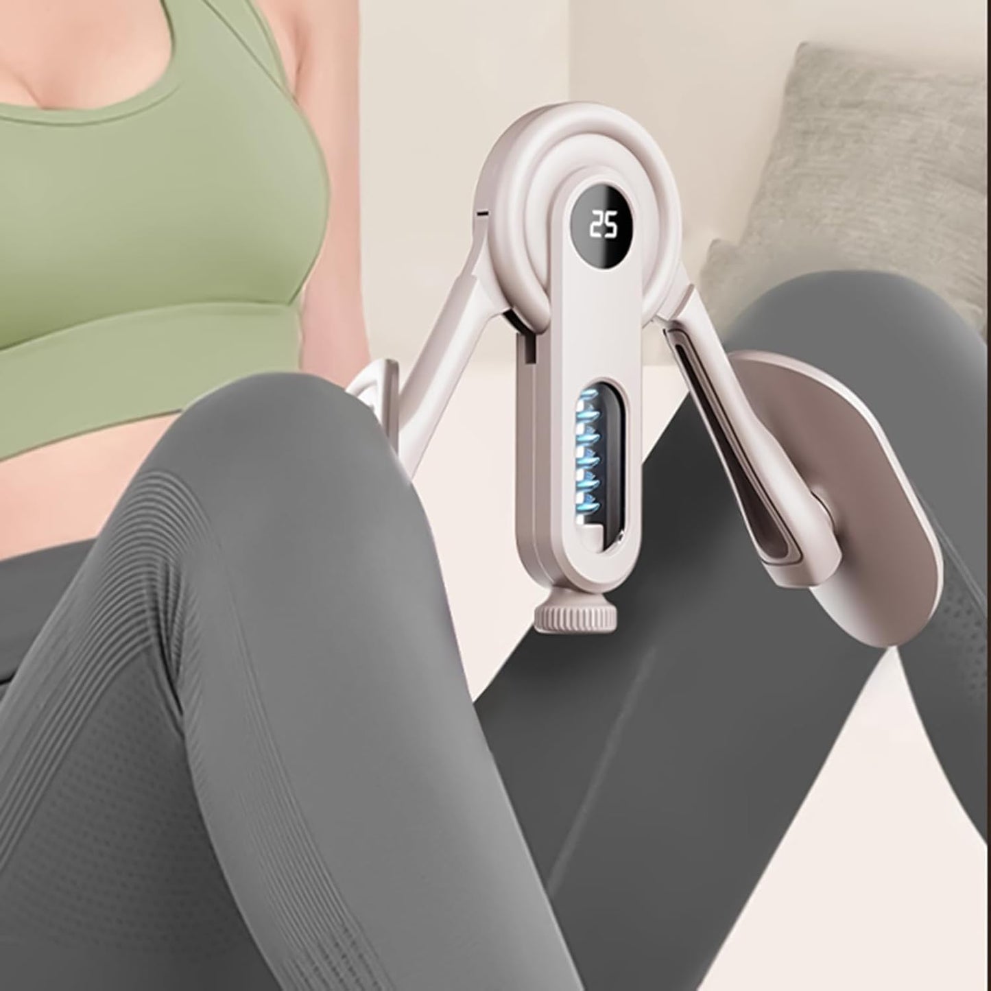 Allenatore Muscoli Interni Coscia, Allenamento Muscoli Interni Coscia, Esercitatore Pavimento Pelvico Portatile con Doppia Molla 10-100 Kg Regolabile per Allenamento Casa Palestra Recupero Post Parto