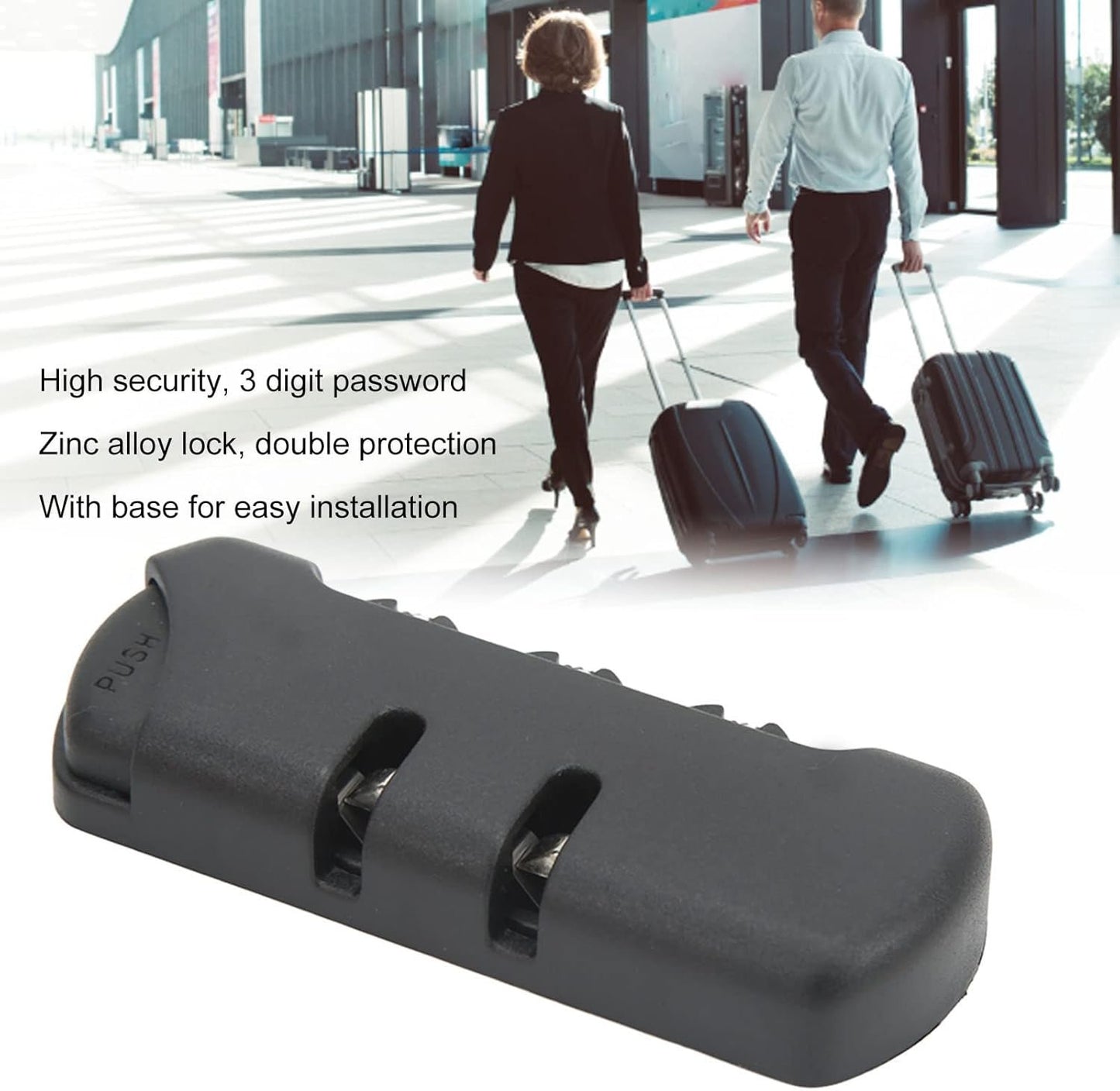 Luggage Password Lock,High Security 3 Digit Password Frosted Texture Replacement Luggage Lock for Suitcases Tool Boxes