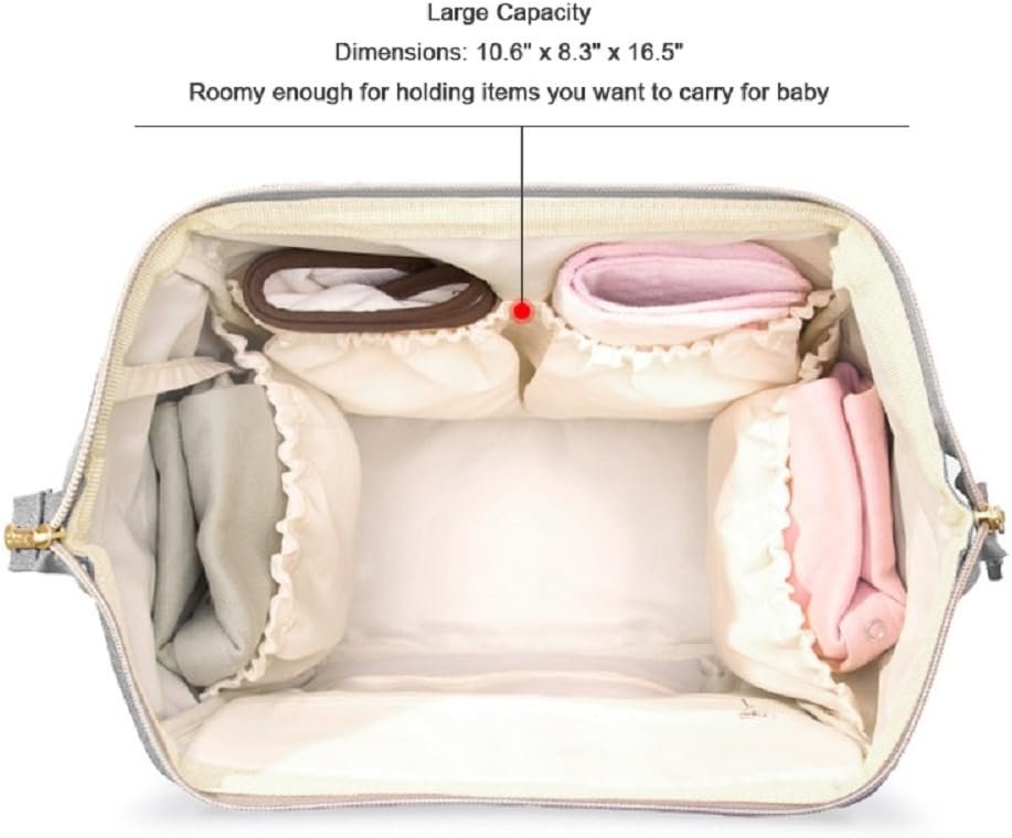 MUIFA Diaper Bag Multi-Function Waterproof Travel Backpack Nappy Bag for Baby Care with Insulated Pockets