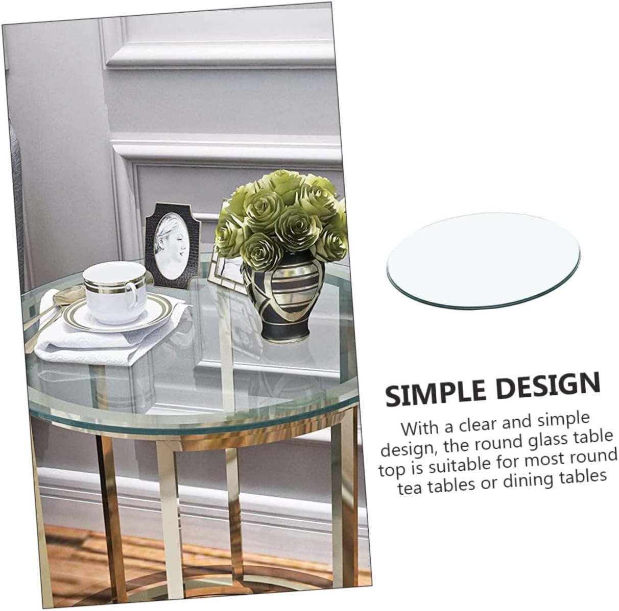 GRIRIW Thickened Tempered Glass Table for Dining/Kitchen Modern Table Shatterproof Easy Clean