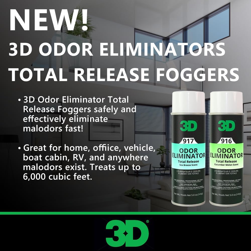 3D Odor Eliminator Total Release Fogger, Powerful Air Freshener and Odor Control, Aerosol Bomb Neutralizes Unwanted Smells in Home Office RV, Sea Breeze Scent, 5 oz
