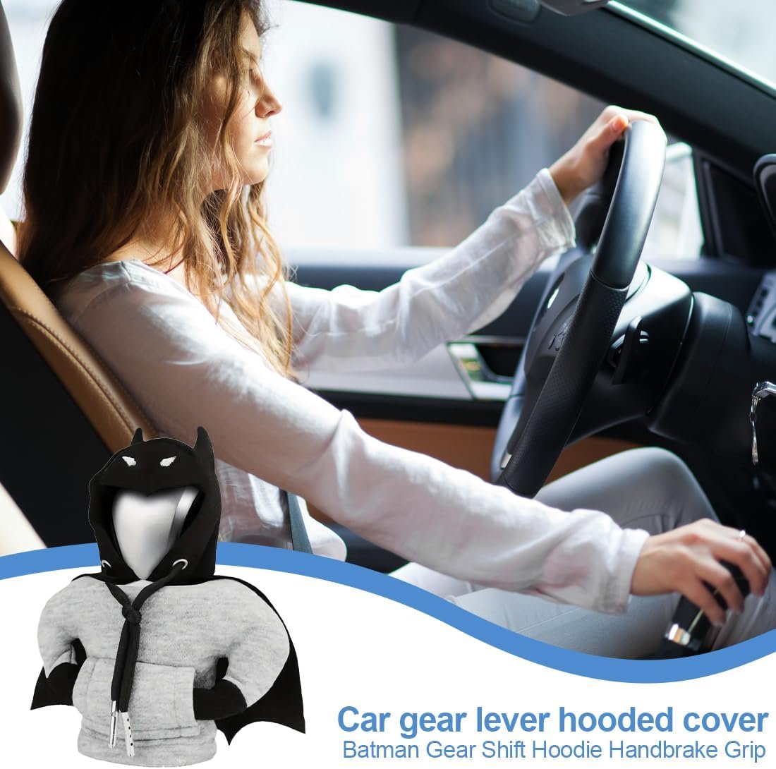 NHQ Car Gear Shift Knob Cover, Car Interior Accessories, Universal Gear Shift Knob, Sweatshirt for Car Gear Shift Knob Cover Hoodie, Black