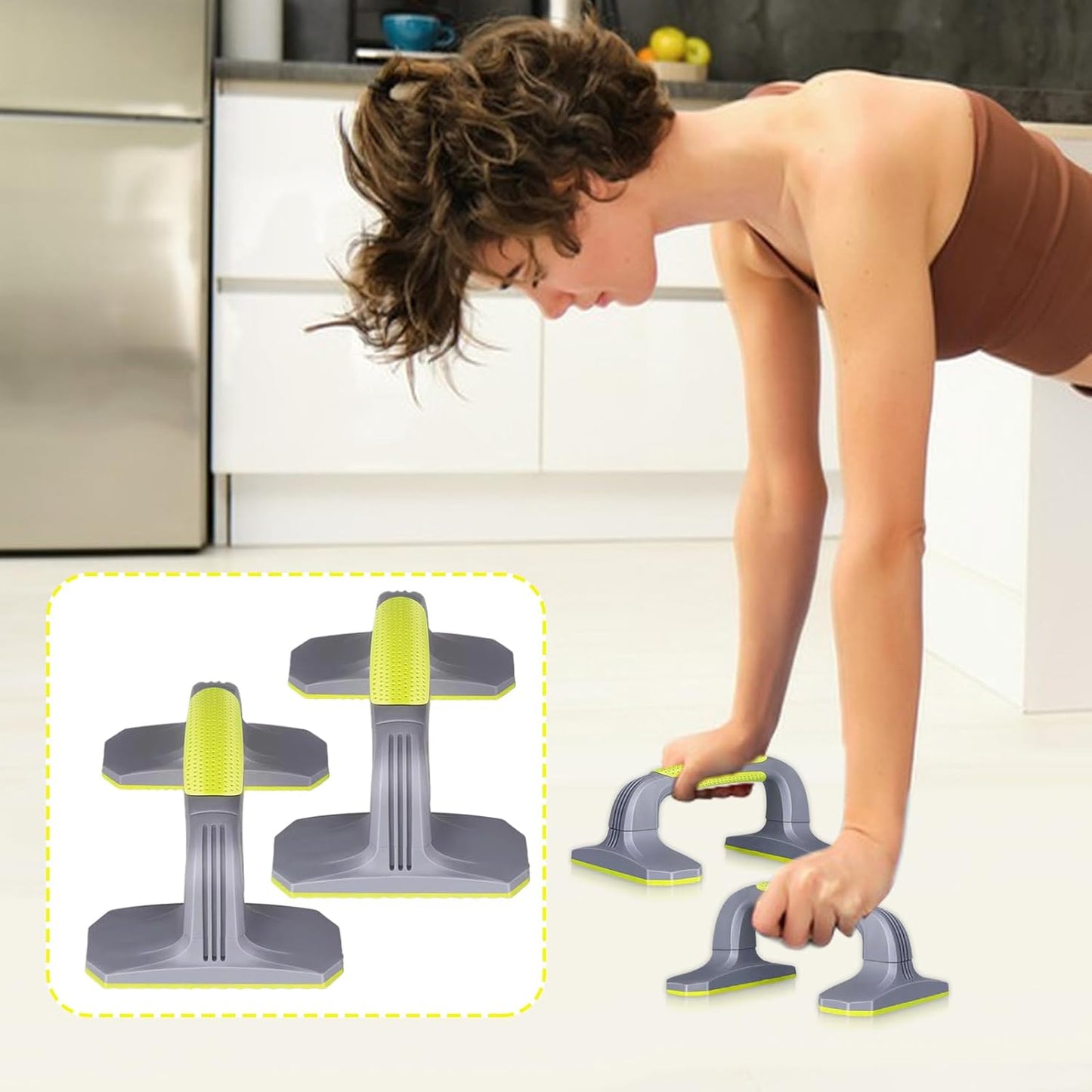 Strength Training Pushup Stands, 1 Pair Portable Handles, Ergonomic Grips for Enhanced Workouts, Adjustable Push-Up Equipment, Fitness Gear for Strength Building, 7.87x5.51x3.54 inches
